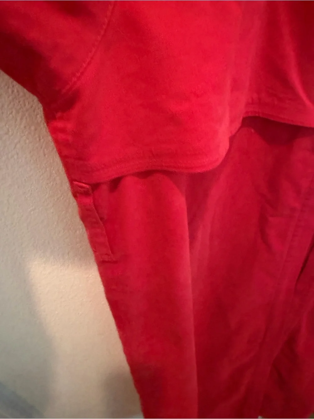 Burberry Red Double-Breasted Trench Coat with Gold Buttons - Picture 5 of 11